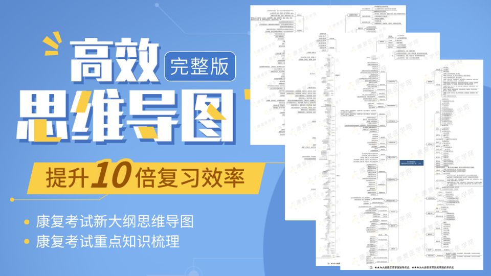 [思维导图]建议电脑阅读 康复考试重点知识梳理-超100个 ks